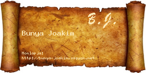 Bunya Joakim névjegykártya